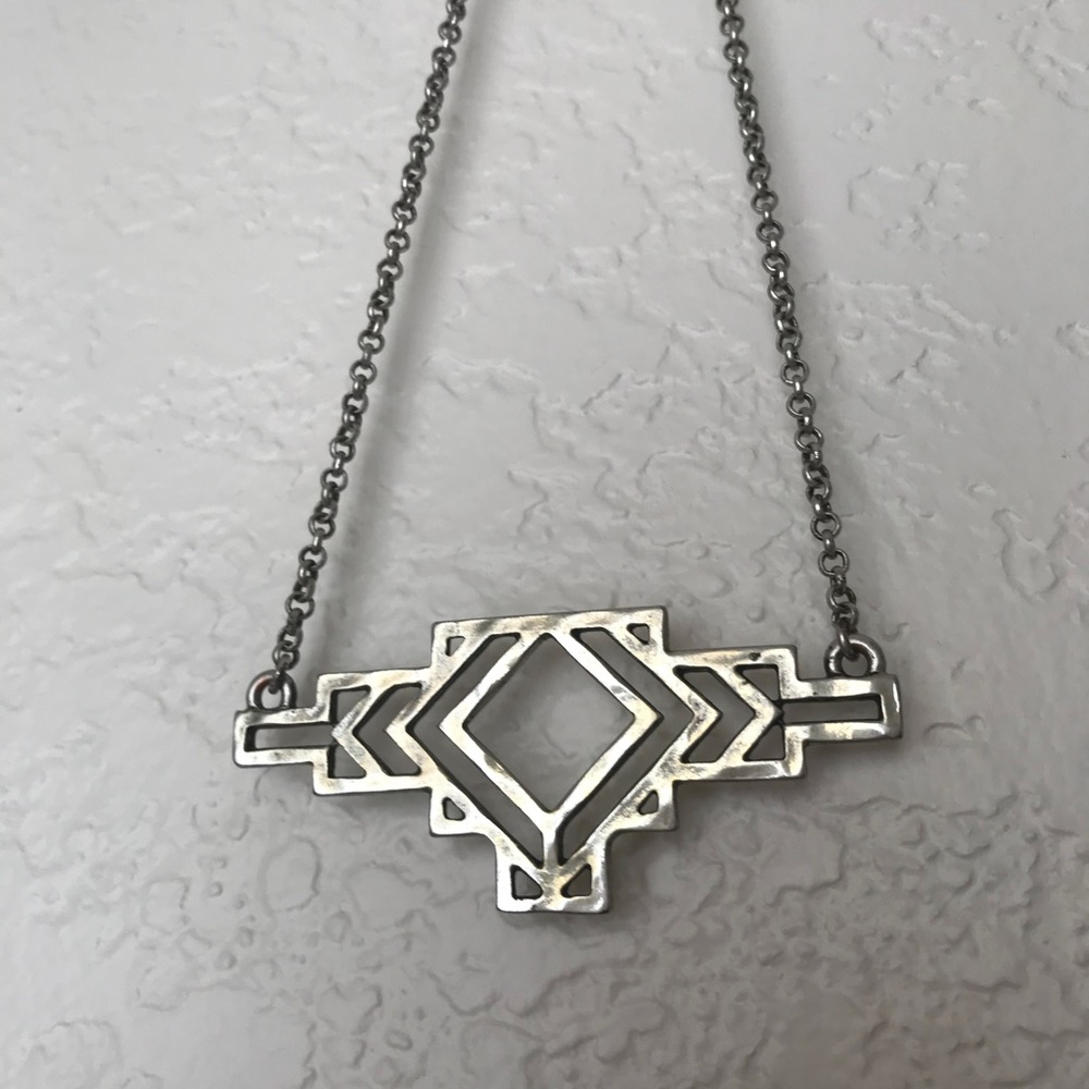 Lucky Brand silver Aztec style necklace